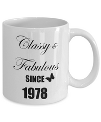 Load image into Gallery viewer, 4oth Birthday Gifts For Women - Classy and Fabulous Since 1978, Novelty Coffee Mug For Her, 11 Oz Cup

