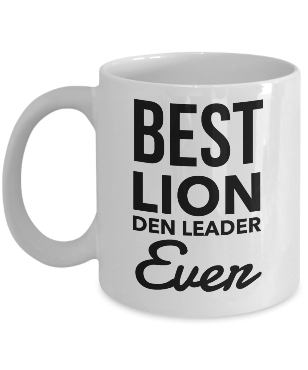 Cub Scout Lion Leader Gift - Best Den Leader Ever Mug, Novelty Appreciation Gift Ideas, 11 Oz Coffee Cup