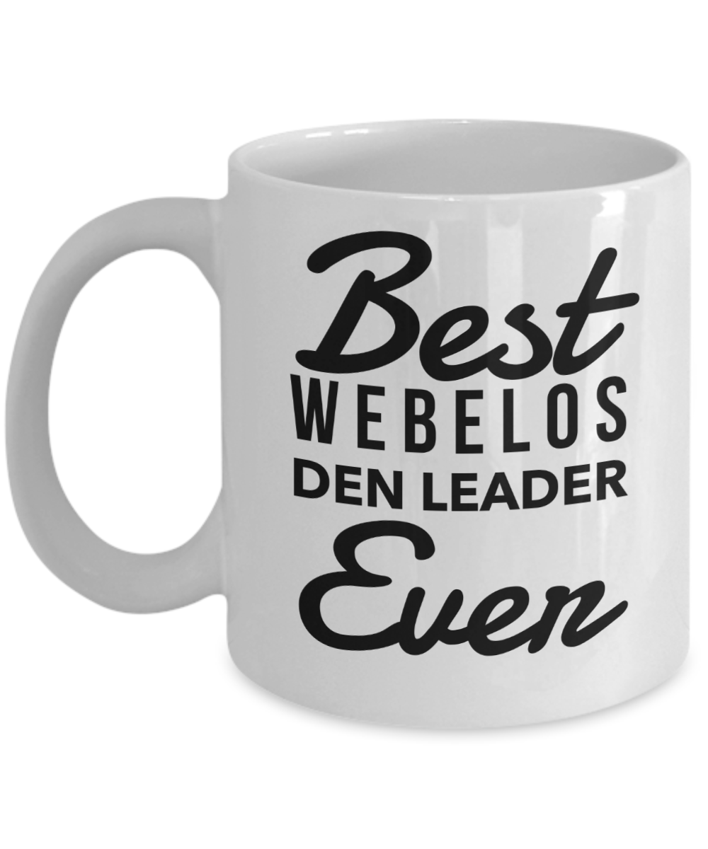 Cub Scout Webelos Leader Gift - Best Den Leader Ever Mug, Novelty Appreciation Gift Ideas, 11 Oz Coffee Cup