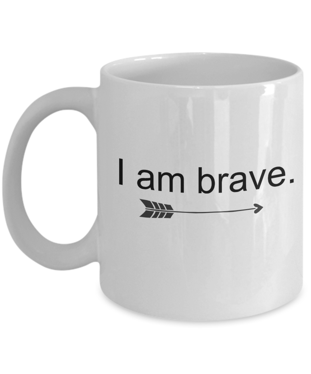 I am Brave Mug - Female Empowerment Gifts, 11 Oz Coffee Cup, Feminist Gift for Girls Teens Women