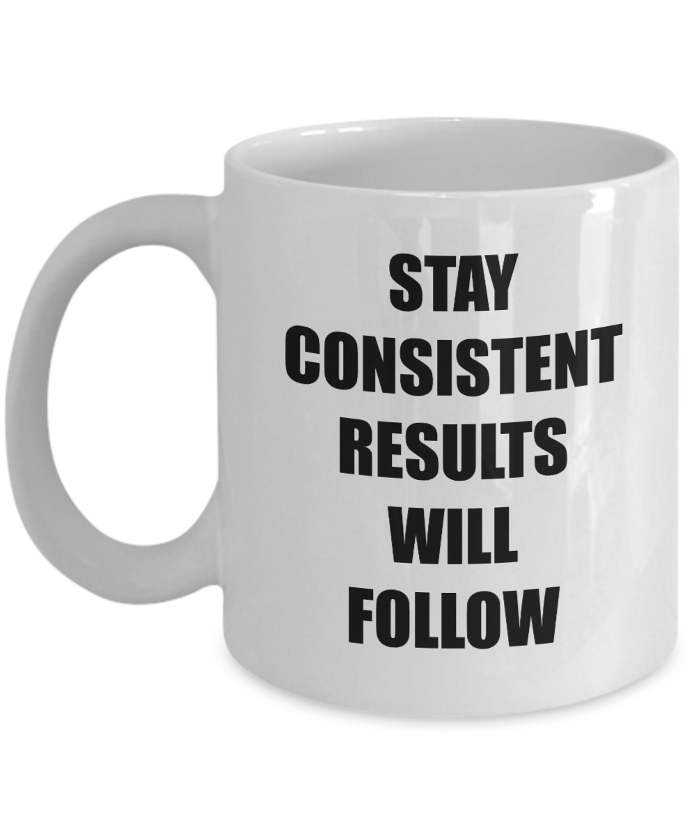 Encouragment Gift - Stay Consistent Results Will Follow Mug, Novelty Encouraging Gift Ideas, 11 Oz Coffee Cup