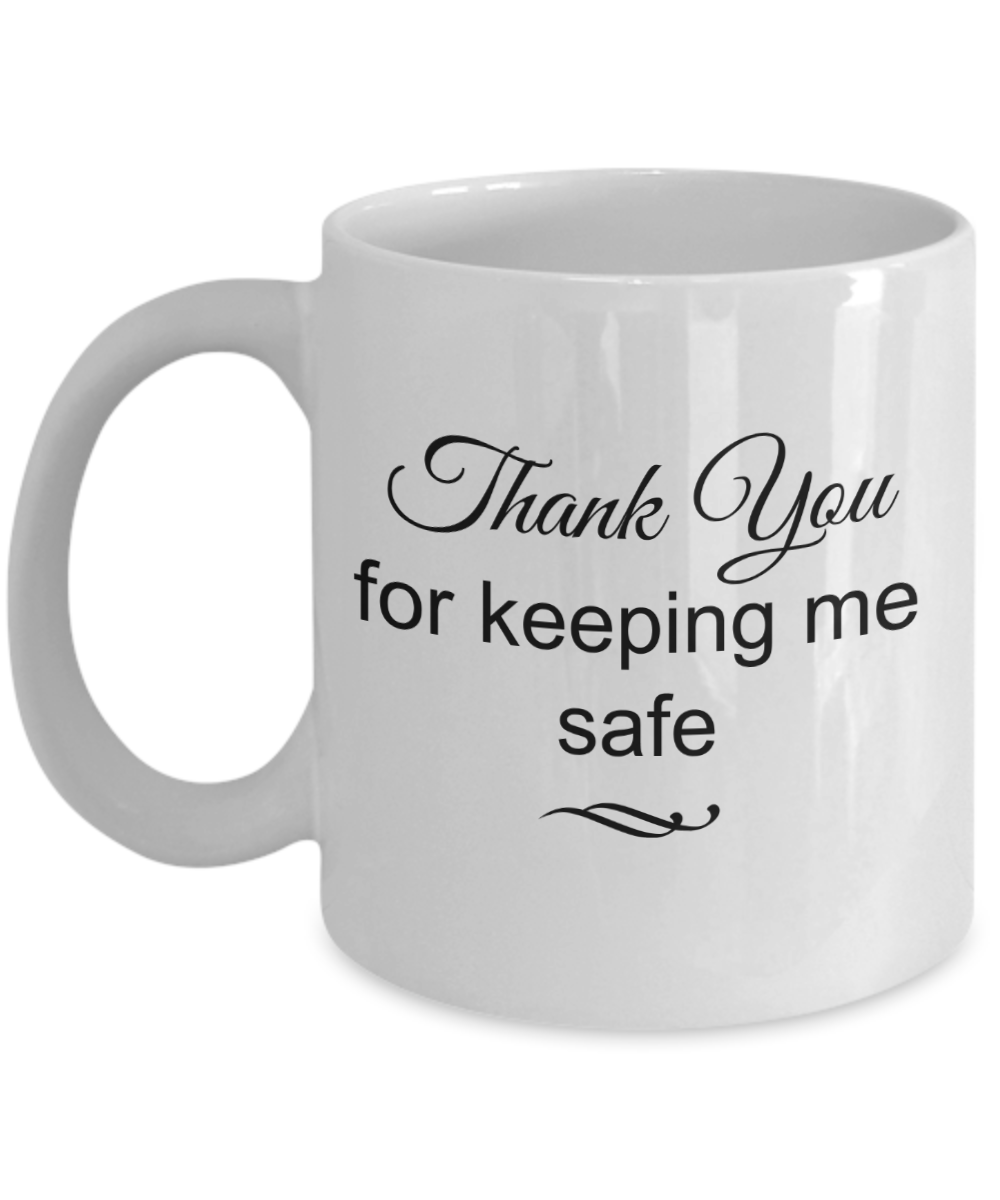 School Bus Driver Gifts - Thank You For Keeping Me Safe Coffee Mug, Novelty Appreciation Gift Ideas, 11 Oz Cup